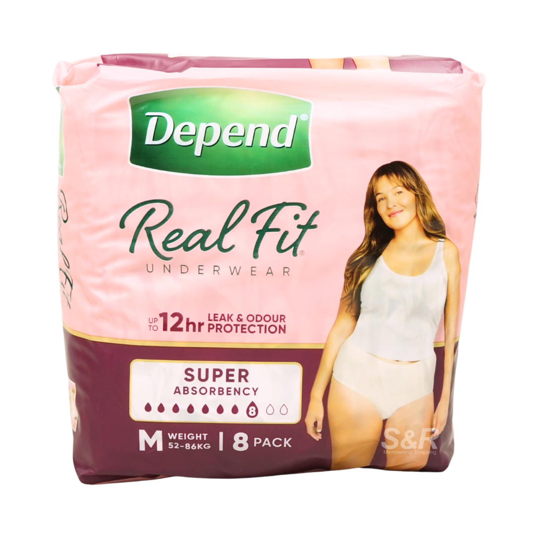 Depend Real Fit Medium Adult Female Underwear 8s